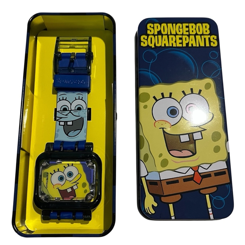 *Vintage New* SPONGEBOB SQUAREPANTS Adjustable Band Wrist Watch 2004 BK Retro